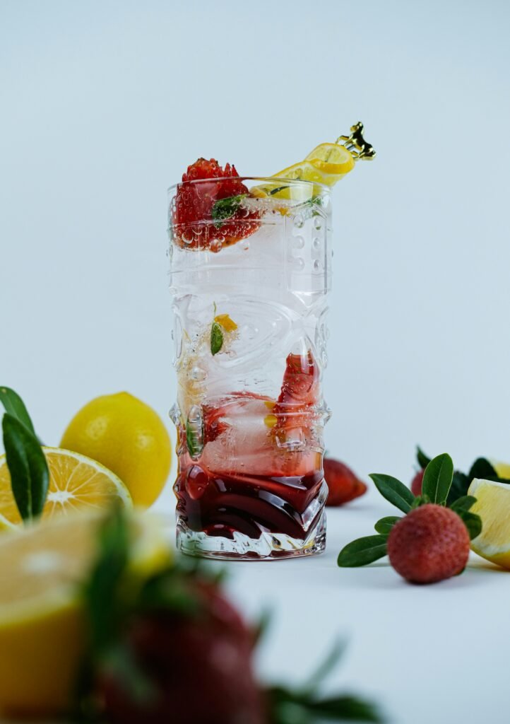 Blushed Basil Berry Fizz Summer Cocktail